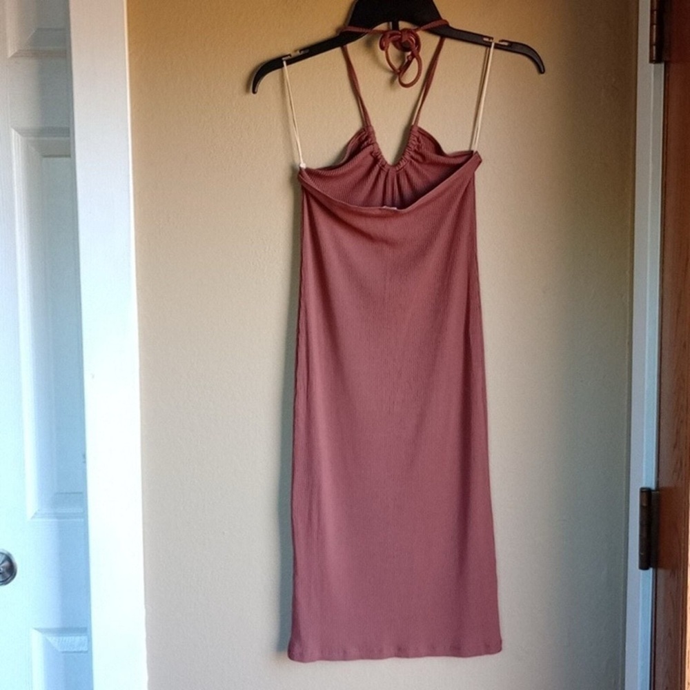 Wilfred Women's ribbed bodycon midi dress pinky brown neutral size XXS - Picture 9 of 13